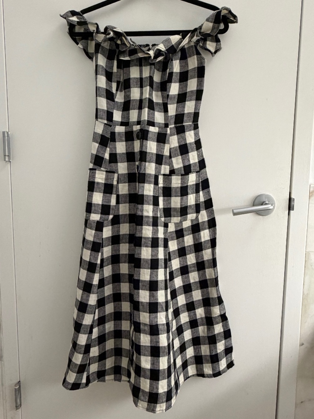 Reformation Hattie navy gingham dress 6